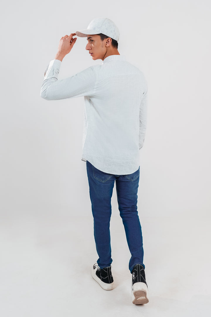 Slim Fit White Casual Shirt