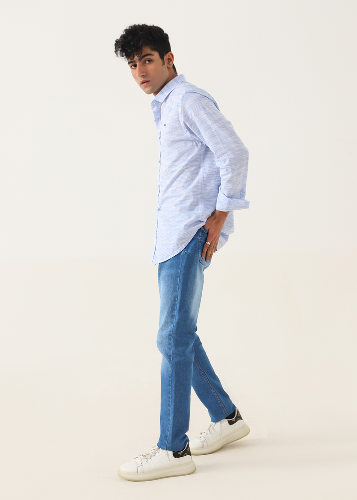 French Collar Melange Shirt